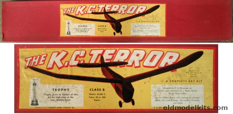 Missouri Model Aircraft Co The K.C. Terror - 62 inch Wingspan Class B Gas Free Flight or R/C Conversion - (KC Terror) plastic model kit